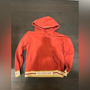 Supreme stripped rib hooded sweatshirt